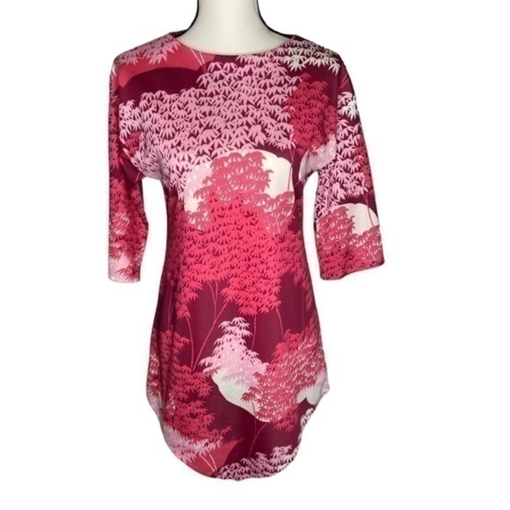 Vintage Tori Sport Tunic Dress Retro Honolulu Hawaiian Pinks White‎ Size S